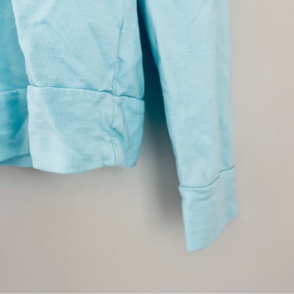 Lilly Pulitzer Aldean Lightweight Sweatshirt Bubbly Aqua Blue Medium - Picture 9 of 12